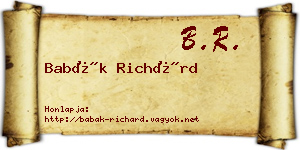 Babák Richárd névjegykártya